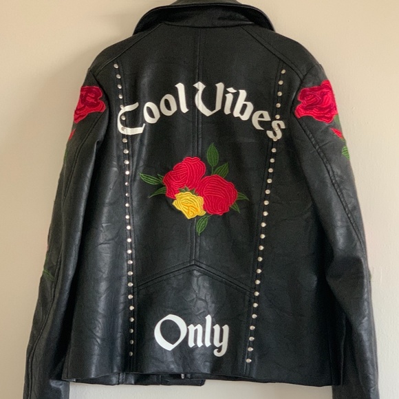 River island kids COOL VIBES faux leather jacket - Picture 2 of 3